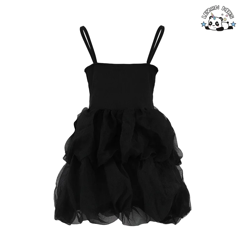 LEZONKIDS - 2024 ODM OEM Primavera Verão Saia Tutu Infantil Vestido de festa Menina Tulle